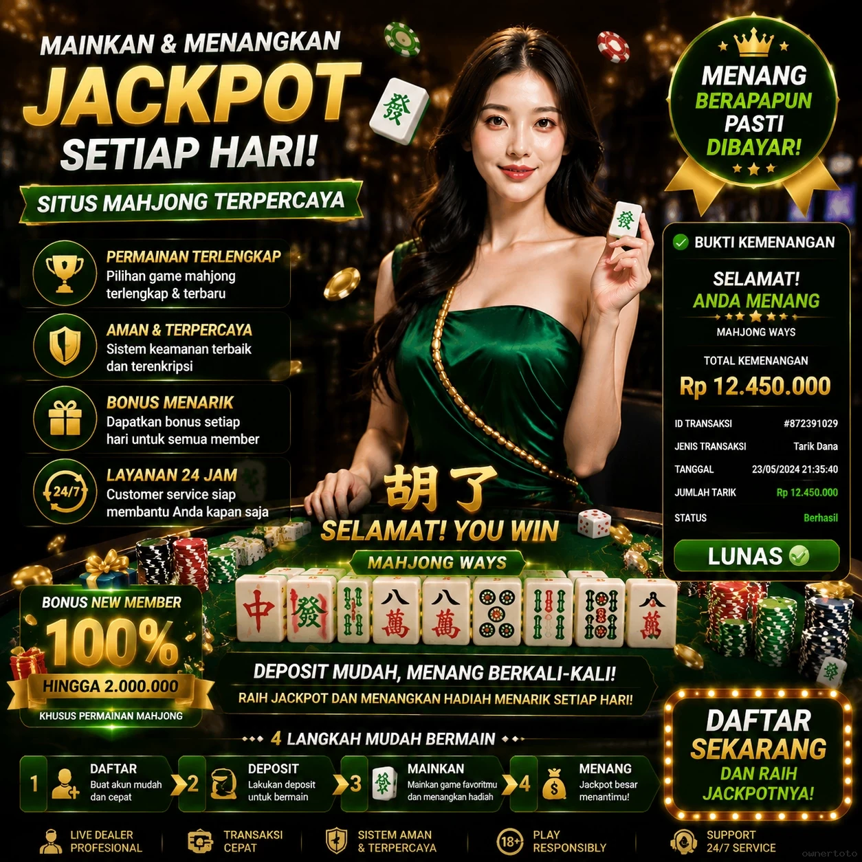Cuplikan layar menu unduhan ownertoto untuk perangkat Android